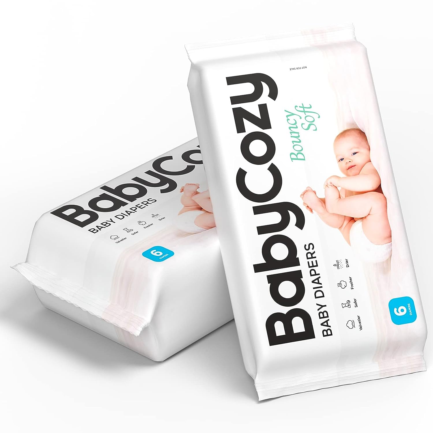 251030081606647_1 Newborn Baby Diapers Size 2 (12-18lb) 12 Count Babycozy Bouncy Soft Diapers Hypoallergenic - Image 1